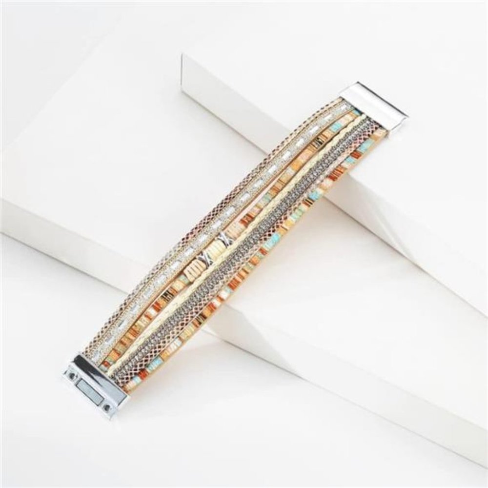 Leather multilayer bracelet Ladies bracelet women closure - Picture 3 of 7